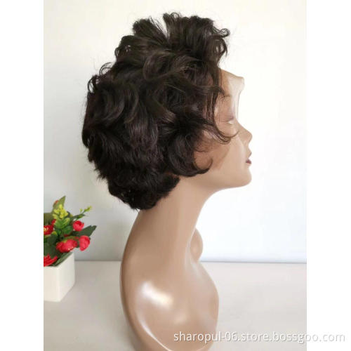 SHort length popular style Ombre color bob design for Black woman front lhuman hair lace wig